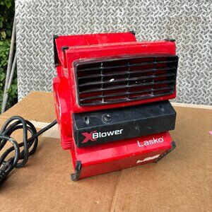 Lasko 11" X-Blower Multi-Position Utility Blower Fan with USB Port, Red, X12900